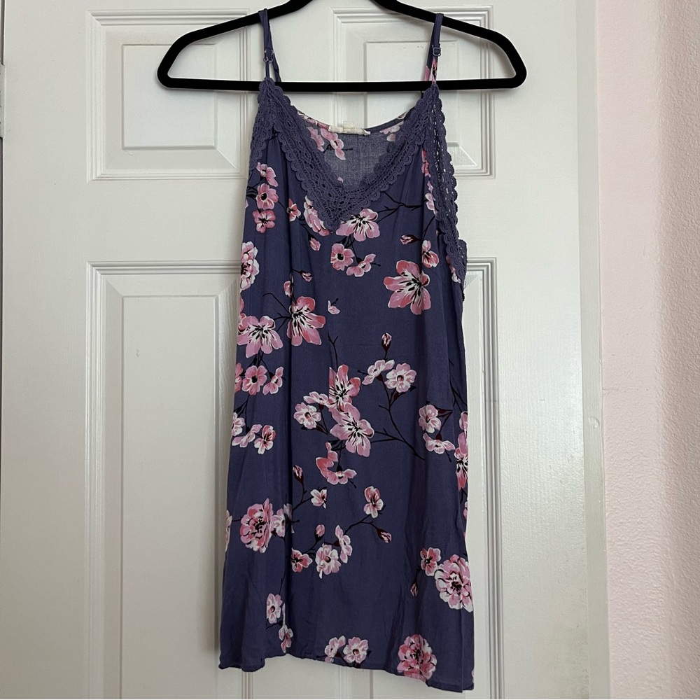 Periwinkle Cherry Blossom Slip Dress (Pacsun)